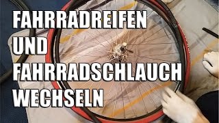 Fahrradreifen und Fahrradschlauch wechseln  Anleitung zur Montage [upl. by Kevyn]