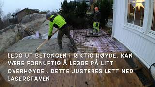 Hvordan støpe betong platt ute  Platting for utekjøkken Son Støp Østfold gjør det selv tips DIY [upl. by Ahsatam806]