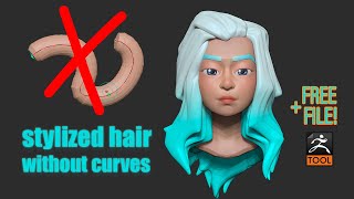 FASTER amp Easiest Way To Create Stylized Hair in ZBrush [upl. by Halvaard]