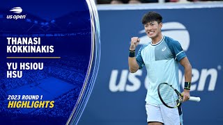 Thanasi Kokkinakis vs Yu Hsiou Hsu Highlights  2023 US Open Round 1 [upl. by Ennylcaj]