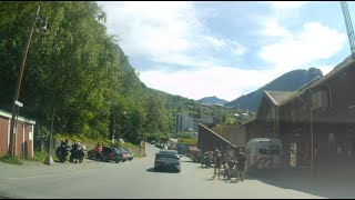 Driving through Geiranger Norway to the Hotel Union [upl. by Ahsilem]