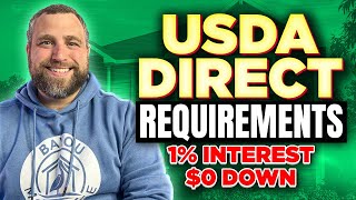 USDA Direct Loan Requirements Buy A House w 1 Interest and No Down Payment [upl. by Humo]