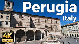 Perugia Italy Walking Tour 4k Ultra HD 60fps – With Caption [upl. by Bertha]