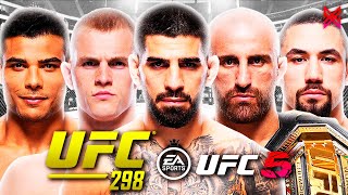 I Created The UFC 298 Card In UFC 5 🔥 [upl. by Nylessej]