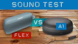 Bose SoundLink Flex vs Bang amp Olufsen Beosound A1 2nd generation Audio quality sound test [upl. by Ahsekyw]