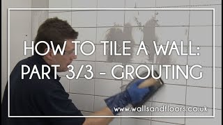 How To Tile A Wall  33  Grouting The Wall Tiles [upl. by Demaggio]