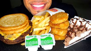 ASMR BURGER KING SPICY WHOPPER MELT IMPOSSIBLE PATTIES CHICKEN NUGGETS RANCH SAUCE FRIES PIE MUKBANG [upl. by Wyon]