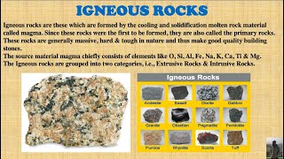 Igneous Rocks Introduction  Part1  Hindi  Engineering Geology [upl. by Atinomar]