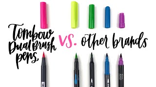 Hand Lettering with Tombow Dual Brush pens vs other brands [upl. by Dannica]