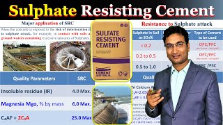 Sulphate Resisting Cement  SRC  Area of Application  Quality parameter  Manufacturing Process [upl. by Anan]