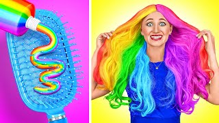 FANTASTIC BEAUTY HACKS AND MAKEUP TRENDS  From Nerd to Popular  Cool Hair Dyeing Tips by 123 GO [upl. by Ebeohp]