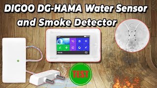 TEST DIGOO DGHAMA Water Sensor and Smoke Detector Home security [upl. by Zetrauq]