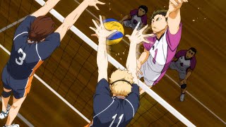 ハイキュー Tsukishima arm movement speed promptly blocked Ushijima and scored the winning point [upl. by Asli646]