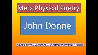 Donne As Metaphysical Poet Lecture 2 in UrduHindi  MA English  Classical Poetry  PU UoS GC UoG [upl. by Dira]