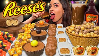 ASMR CHOCOLATE PEANUT BUTTER REESES CUPS KLONDIKE ICE CREAM BAR MILKSHAKE PUFF CEREAL PIECES 먹방 [upl. by Consolata]