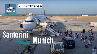 TRIP REPORT  Lufthansa Economy  Santorini JTR to Munich MUC  Airbus A320 CEO [upl. by Whall]