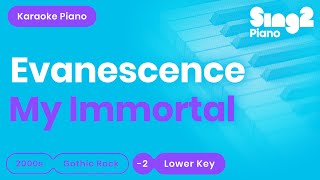 Evanescence  My Immortal Lower Key Karaoke Piano [upl. by Nerrag]