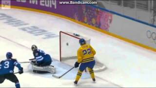 Erik Karlsson 21 Goal Sweden vs Finland Sochi Olympics SemiFinal 2014 [upl. by Grantham]