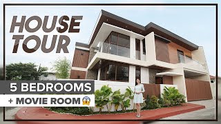 House Tour 14  Beautifully Designed Corner House in Greenwoods Cainta  5 Bedrooms and Movie Room [upl. by Reckford452]