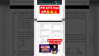 PW AITS free pdf 🔥🔥 shorts pw trending neet [upl. by Lilybel297]