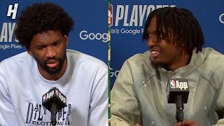 Joel Embiid amp Tyrese Maxey talks Game 6 Loss vs Knicks Postgame Interview [upl. by Resneps]