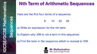 Nth Term of Linear Sequences  Mr Mathematics [upl. by Ely133]