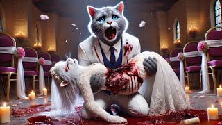 Epic Fire at Cat Couples Wedding 🐱🔥 CuteCats AIImages CuteCats AI CatLovers AIImages [upl. by Eluj]