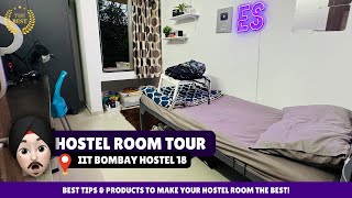 HOSTEL OR HOTEL 😳  My Room Tour  Hostel 18 IIT Bombay [upl. by Atiekal]