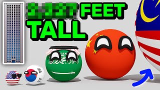 COUNTRIES SCALED BY TALLEST BUILDING  Countryballs Animation [upl. by Nus]