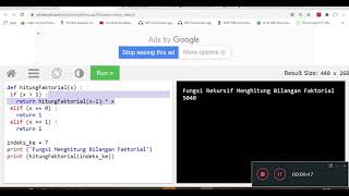 Mantap Fungsi Rekursif Faktorial Dengan Bahasa Pemrograman Python  YES WE CAN DO IT [upl. by Lihp798]