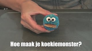 Stoere Koekiemonster Cupcake maken [upl. by Frum]