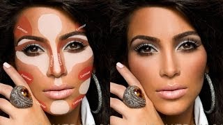 How To Highlight and Coutour Face With POWDER MakeupKIM K CONTOURING Tutorial  SuperPrincessjo [upl. by Artimed]