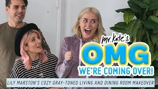 Lily Marston’s Cozy GrayToned Living amp Dining Room Makeover  OMG Were Coming Over  Mr Kate [upl. by Brittani]