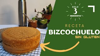 BIZCOCHUELO CASERO Y ESPONJOSO  Sin gluten y con 3 ingredientes [upl. by Mickie499]