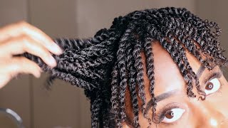 Mini Twist on Short Natural 4b4c Hair  GLORIA ANN [upl. by Cannon771]