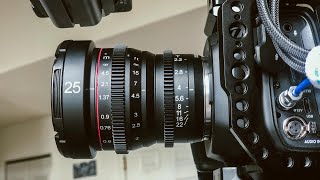 MEIKE 25MM CINE LENS REVIEW  BMPCC4K [upl. by Nabi889]