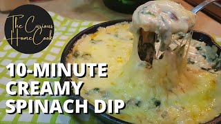 10minute Creamy Spinach Dip ✨ with four types of cheeses ✨  SUPER EASY AND QUICK RECIPE [upl. by Nannaihr977]