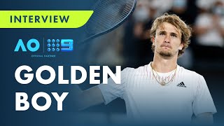 Zverev shares secret about his Olympic Gold Medal Australian Open 2022  PostMatch Interview [upl. by Enyawed]