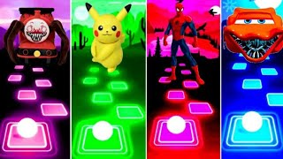 tiles hop Choo Choo Charles 🆚 Pikachu 🆚 Spiderman 🆚 Lightning McQueen 🎶 who is Best [upl. by Gavrila190]