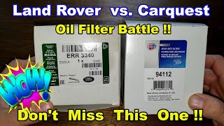 Land Rover Oil Filter ERR3340 vs Carquest Premium Oil Filter 94112 Cut Open Comparison [upl. by Nhguav996]