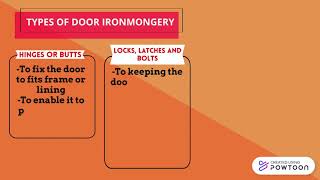 DOOR IRONMONGERYBUILDING TECHNOLOGY [upl. by Adnylg637]