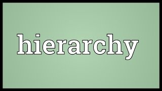 Hierarchy Meaning [upl. by Niac513]