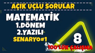 8Sınıf Matematik 1Dönem 2Yazılı Soruları  Açık Uçlu Sorular 👉Senaryo1 [upl. by Ajed]