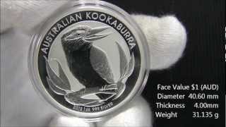 2012 Australian Kookaburra 1 oz Silver Bullion Coin Perth Mint [upl. by Gonnella286]