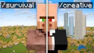 I Gave Creative Mode to VILLAGERS for 24 Hours in Minecraft [upl. by Chilson]