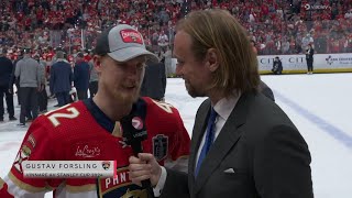 Gustav Forsling  Intervju  Florida Panthers  Edmonton Oilers  Final 7  20240624 [upl. by Dnomar19]