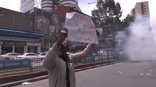 Finance bill protesters clash with police in Kenya  REUTERS [upl. by Ardnoyek]