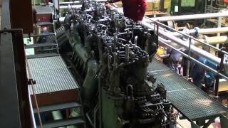 MAN F6V35 World War 1 Uboat diesel engine load run [upl. by Haynes]