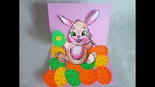 DIY PopupKarte mit Osterhase zu Ostern basteln Ostergeschenke selber machen [upl. by Herates]