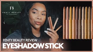 Fenty Beauty Shadowstix Longwear Eyeshadow Stick Review  Try On [upl. by Dorcas575]